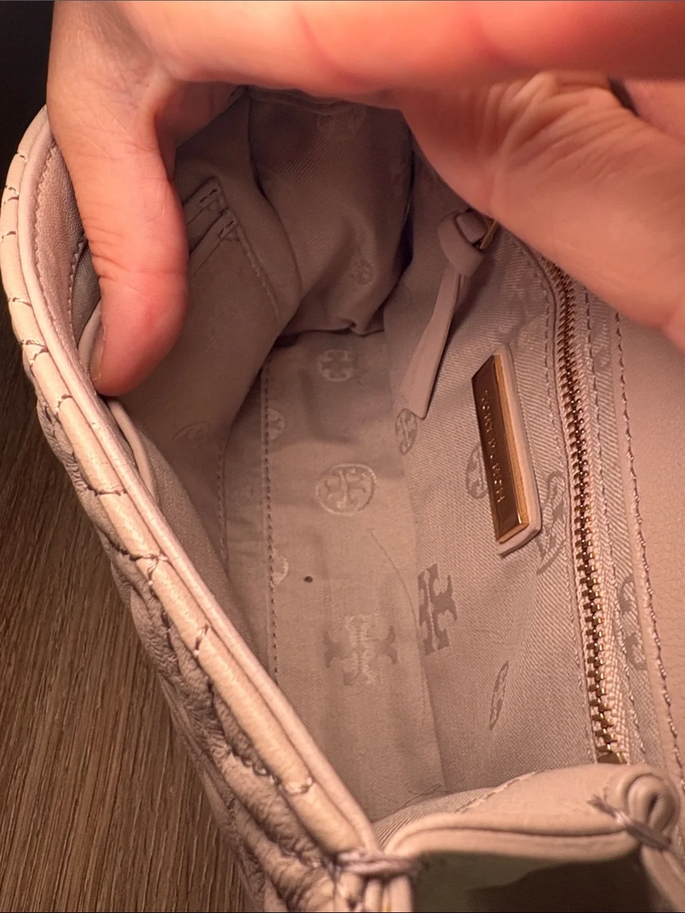 Tory Burch Quilted Shoulder Bag in Light Blush-USED AS IS